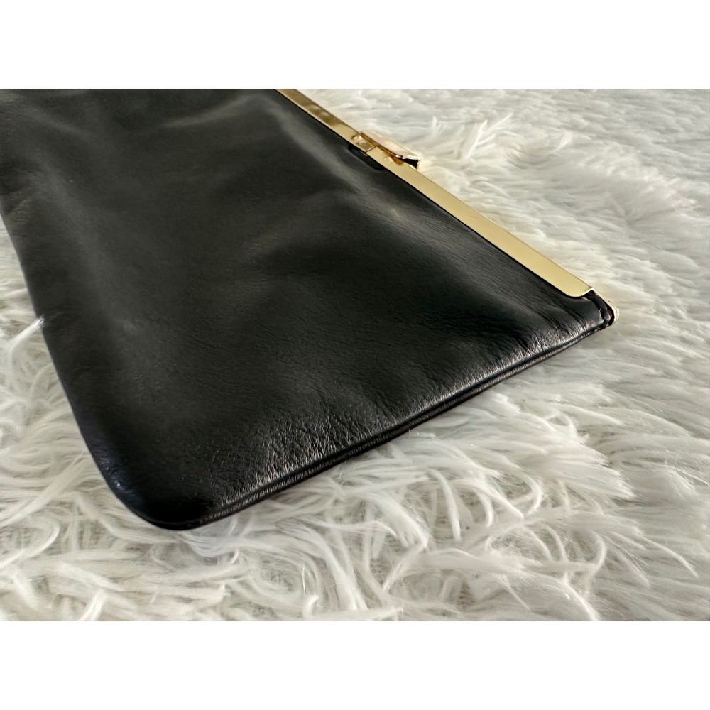J crew black leather clutch bag handbag - Picture 4 of 8